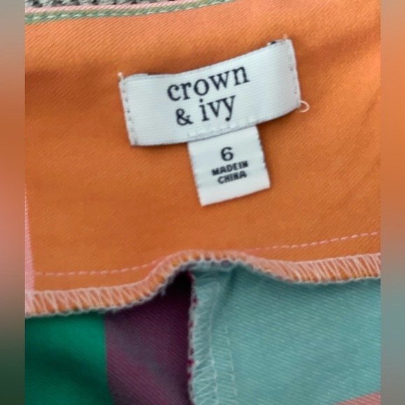 Crown & Ivy Multicolor Plaid stretchy skort - Picture 3 of 8